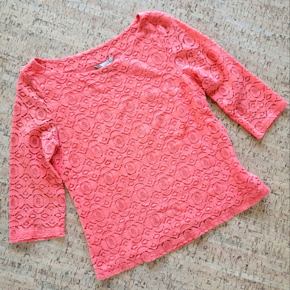 LC Coral lace blouse